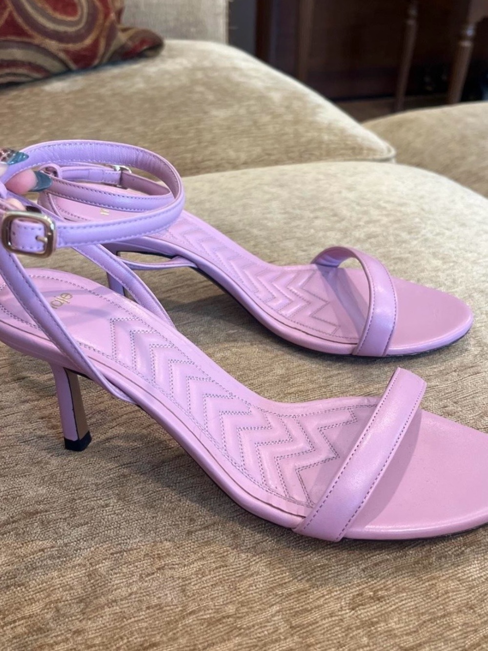 Maje Lavender leather kitten heels